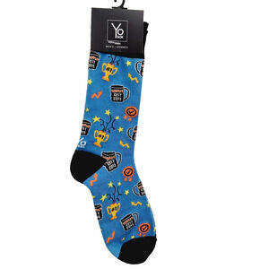 Yo Sox Socks Crew Men Women Best Boss Coffee Cup Mug #1 Trophy Badge NWT NEW